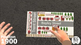 Virtual reality for language learning and teaching - Screengrab of virtual reality game