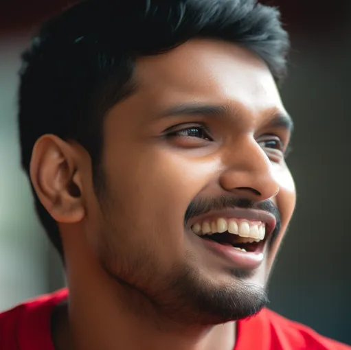 Indian man speaking - square