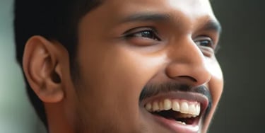 Indian man speaking - square