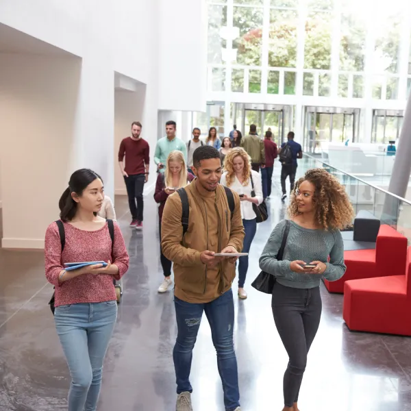 Students walking to lectures