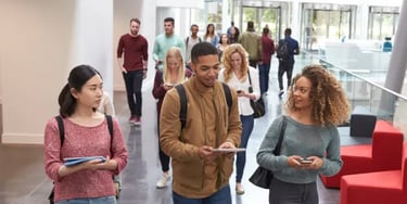 Students walking to lectures