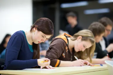 Students taking a test