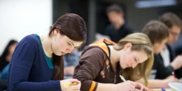 Students taking a test