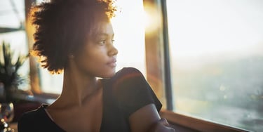 Woman at sunset - right