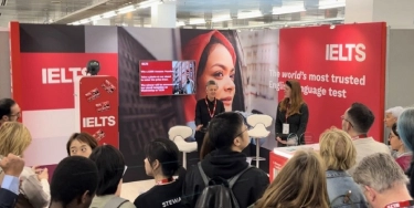 IELTS stand and audience at IATEFL conference 2023