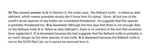 IELTS Reading multiple choice answer explanation about turtle egg theft