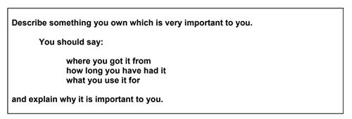 IELTS speaking cue card important possession task