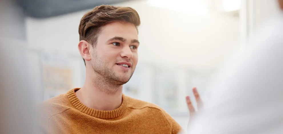 Male teacher talking