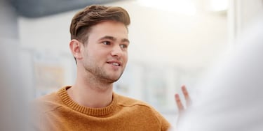 Male teacher talking