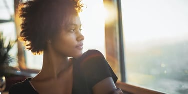 Woman at sunset