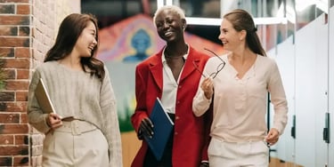 Women talking and laughing