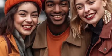 Students smiling winter clothing