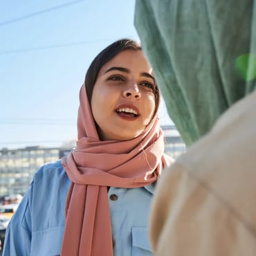 Students talking outside university