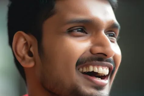 Young man speaking conversation