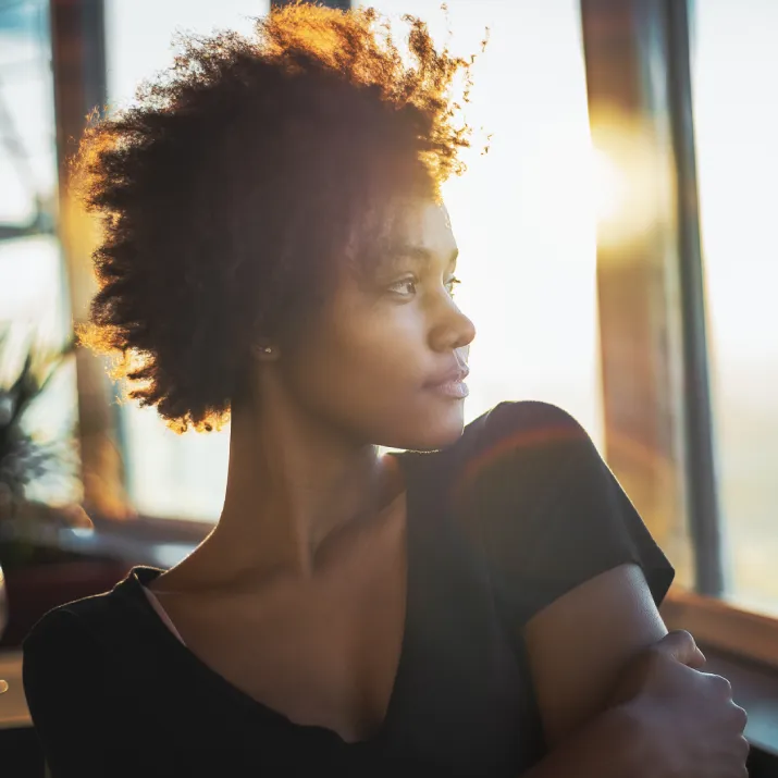 Woman at sunset - right