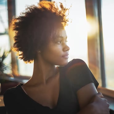 Woman at sunset - right