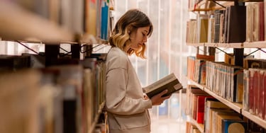 Reading in a library