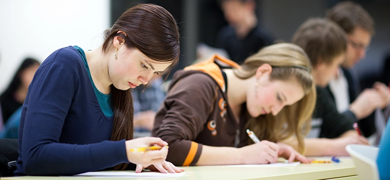 Students taking a test
