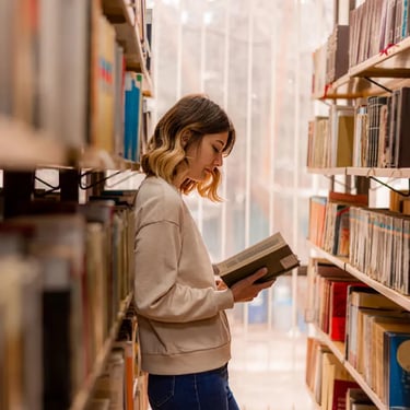 Reading in a library