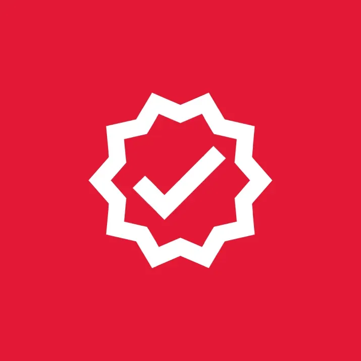 IELTS verification icon on red background