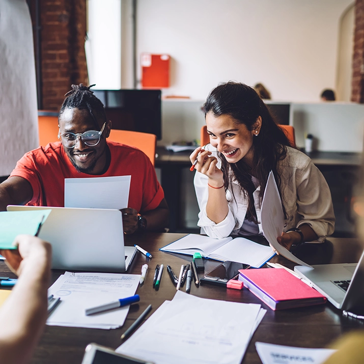 IELTS students collaborating in study area