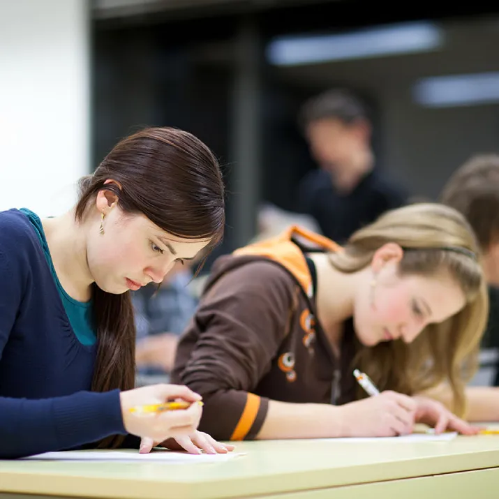 Students taking a test