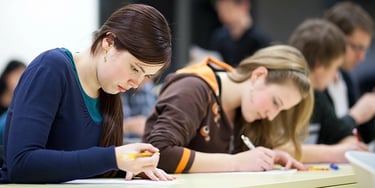 Students taking a test