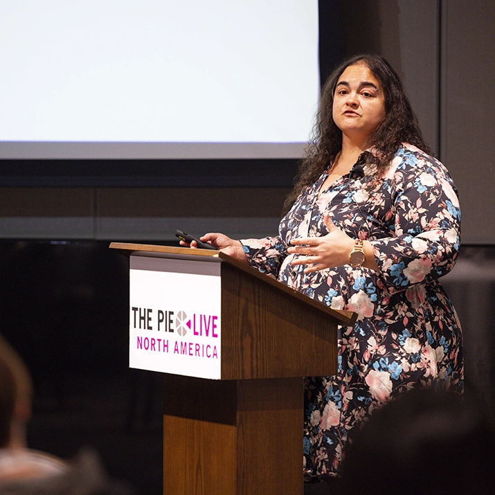 Sara Davila, ESL Research and Assessment Policy Analyst, IELTS USA presenting at PIE Live North America