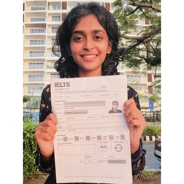 Test taker holding their Test Report Form